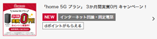 「home 5G プラン」3か月間実質0円 キャンペーン！